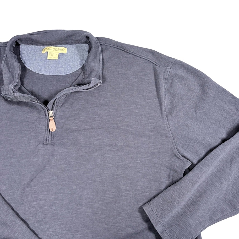 Elliot Mulryan Mens XXL Gray Quarter Zip Pullover Cotton Blend Long Sleeve Shirt